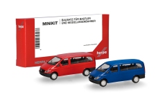 Herpa 014236 - H0 - Mercedes-Benz Vito - blau/rot - Bausatz (2 Stück)